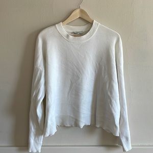 Vince Boxy White Pullover Cotton